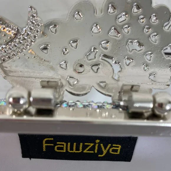 Fawziya Designer Rhinestone Peacock Glamour Shoulder Handbag ~ NWOT - Picture 2 of 13